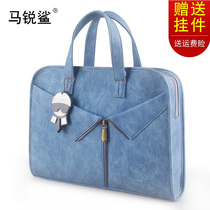 Mais shark laptop bag applicable Apple Huawei 16 inch Business fashion single shoulder bag shockproof and anti-fall 13 3 inch Huawei 14 Lenovo 15 6 Little New Air briefcase lady