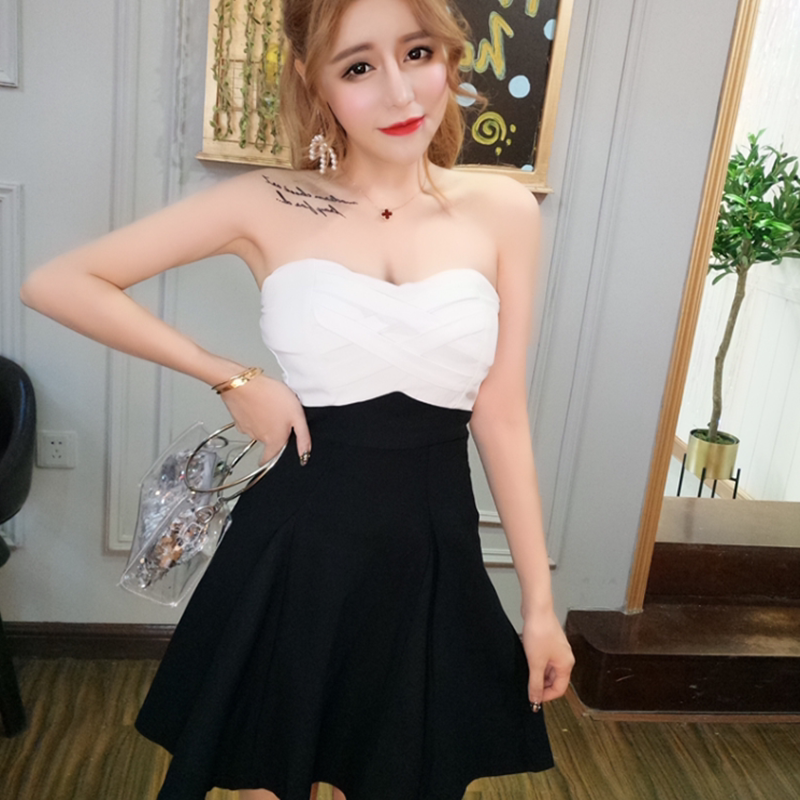 Nightclub Outfit for Female Technicians, Sexy and Age-Reducing Short Puffy Tube Dress for Nightclubs Nightclub Outfit for Female Technicians, Sexy and Age-Reducing Short Puffy Tube Dress for Nightclubs