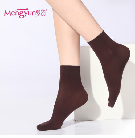 Mengyun Silk Stockings Spring and Autumn Wide Mouth Socks Children Short Barrel Ladies Warm Velvet Meat Color Thickened Socks Anti-hook Silk