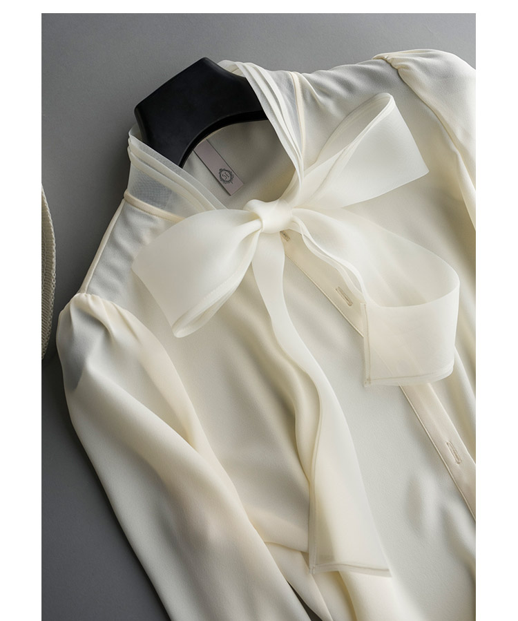 Chic đầu mùa thu voan áo sơ mi trắng nữ 2018 new loose bow áo sơ mi trắng nữ mùa hè dài tay áo sơ mi áo sơ mi nữ dài tay thời trang	