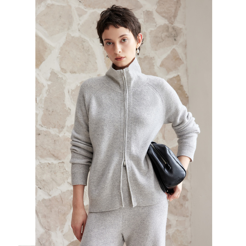Waffle Cashmere Suit for Women, Autumn and Winter 2026 New Fashion Baby Cashmere Sweater for Women, Straight Casual Pants