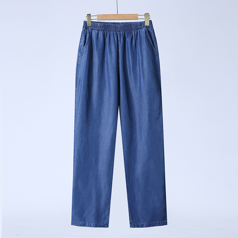 2026 Summer Thin Loose Jeans High-Waisted Middle-Aged Women's Straight-Leg Pants Nine-Point Pants Slimming Mom Pants 2026 Summer Thin Loose Jeans High-Waisted Middle-Aged Women's Straight-Leg Pants Nine-Point Pants Slimming Mom Pants