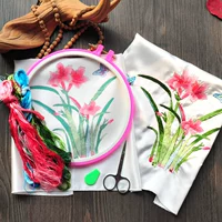 2 vận chuyển khăn tay thêu thêu tay DIY kit khâu HD khăn tay thêu bằng tay quét lan - Bộ dụng cụ thêu tranh thêu hoa hồng