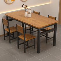 Simple dining table commercial economical fast food restaurant rectangular dining table and chair combination restaurant dining table for 4 people
