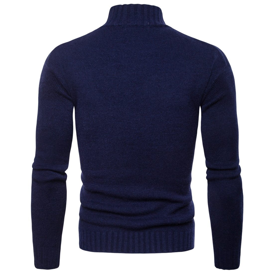 Herre striktrøje med høj hals strik til efterår og vinter_voghion.com