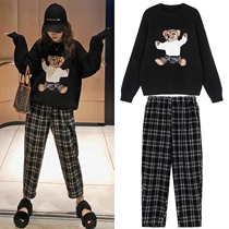Early autumn size womens clothing 2021 New Net red Korean version with temperament fashion early autumn European goods two-piece set tide