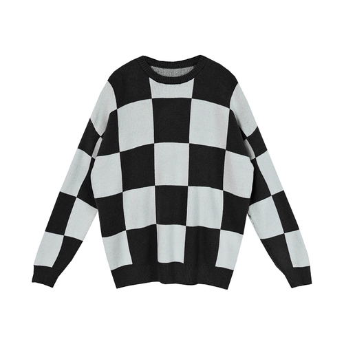 Шахматы, зимний японский атмосферный свитер, оверсайз, изысканный стиль, подходит для подростков