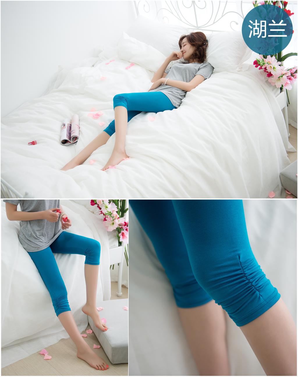 Mặc cao đàn hồi phương thức bảy điểm xà cạp nếp gấp kích thước lớn phần mỏng 7 điểm trong mùa hè quần MM chân quần quần short vải nữ hàn quốc