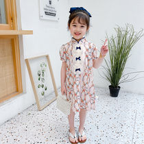 Baby Cheongsam summer 1-3 years old children summer Tang dress skirt Baby cotton dress 5 Hanfu girls summer dress