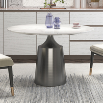 Italian marble dining table light luxury stainless steel Nordic rock board modern minimalist dining table chair wide-entry furniture