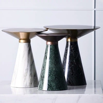 Northern Europe light luxury small round table with small stainless steel small tea few living room modern sofa corner several