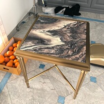 Marble side several Nordic luxury corner couch tea few small household stainless steel glass table room square