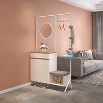 Light luxury porch cabinet shoe cabinet integrated screen partition coat rack with mirror cabinet into the door decoration cabinet
