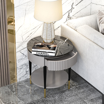 Postmodern Italian Light Luxury with a few simple marble bedside cabinets metal round small tea several Nordic sofa corner