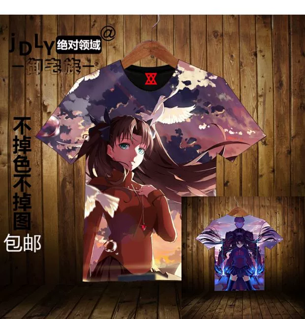 Fate zero T-shirt Wuwang Hình ảnh động xoay quanh nam và nữ vào mùa xuân và mùa hè FGO quần áo ngắn tay đủ màu mới - Carton / Hoạt hình liên quan