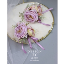 New INS beautiful light purple rose forest leaves Western-style corsage wedding groom bridesmaid sisters group hand flowers