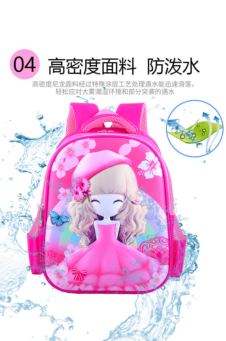 3D Barbie Princess túi tiểu học nữ 1-3-6 lớp ba lô trẻ mẫu giáo cỡ 3-12 tuổi - Túi bé / Ba lô / Hành lý balo trẻ em hình trứng