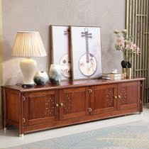 Chinese imitation antique carved solid wood TV cabinet living-room red wood storage for home whole set 2-meter fragrant camphor wood ground cabinet