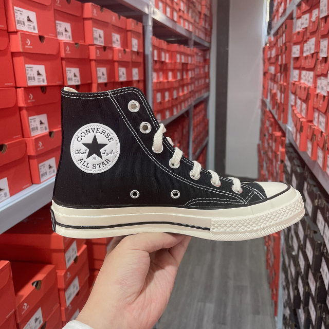 ເກີບຜ້າໃບ Converse Converse 1970s ສໍາລັບຜູ້ຊາຍແລະແມ່ຍິງຂອງແທ້ຄລາສສິກສີດໍາເກີບຜ້າໃບສູງຕ່ໍາເທິງສຸດ 162050C