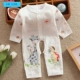 Mùa hè bé gạc cotton smock quần áo một mảnh bé áo dài tay gạc jumpsuit bé sơ sinh mùa hè áo khoác mỏng - Áo liền quần