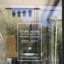 Customizable shop opening hours glass door stickers clothing beauty milk tea flower shop simple Net red ins decoration