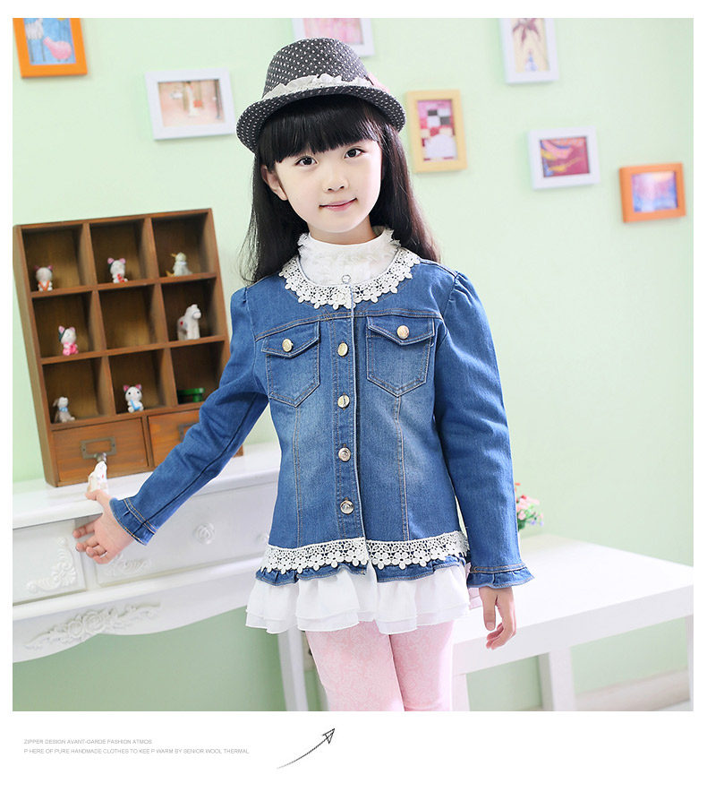 2014秋季新款童装女童牛仔外套春秋款韩版中