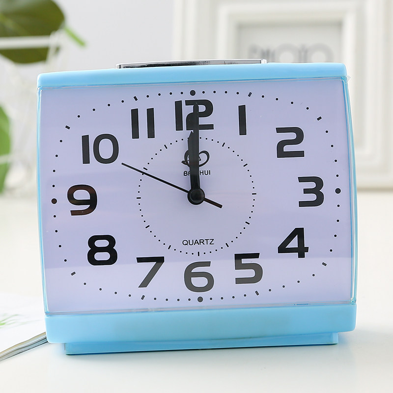 Mute alarm clock old man personality clock Big character night light bedside student alarm clock simple desktop bedroom living room clock