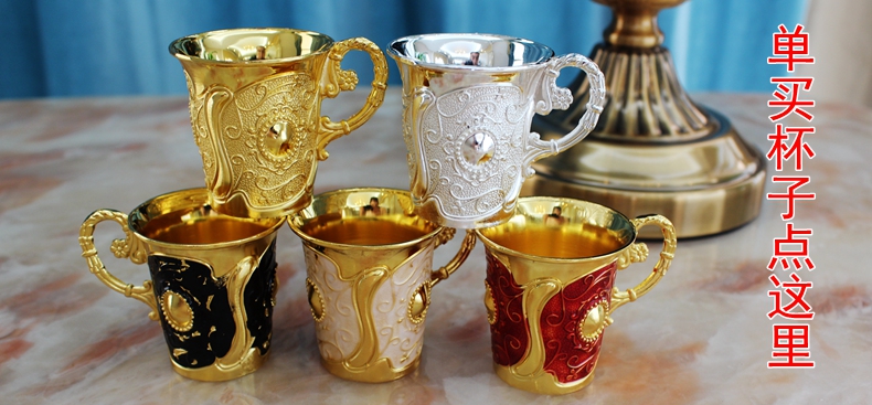 Gejia Ruier hợp kim vàng 8 piece set wine set Châu Âu rượu cổ đặt món quà trang trí đồ trang trí chén uống rượu