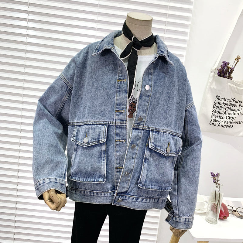 Denim phụ nữ áo khoác mùa xuân và mùa thu 2020 mới của Hàn Quốc phiên bản của bf lỏng làm việc bình thường sinh viên áo khoác Sonzi Hồng phong jacket