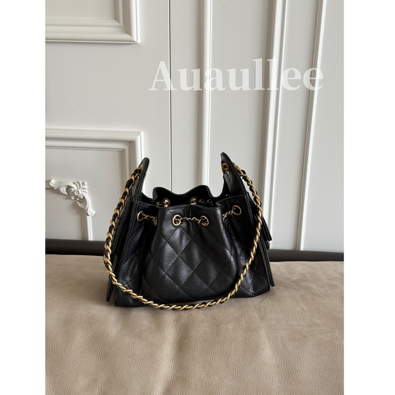 Auaullee Is a True Aesthetic Treasure! the Best-Selling Item: 25 Packs of Mini Drawstring Bucket Caviar-Colored Shoulder Underarm Bags