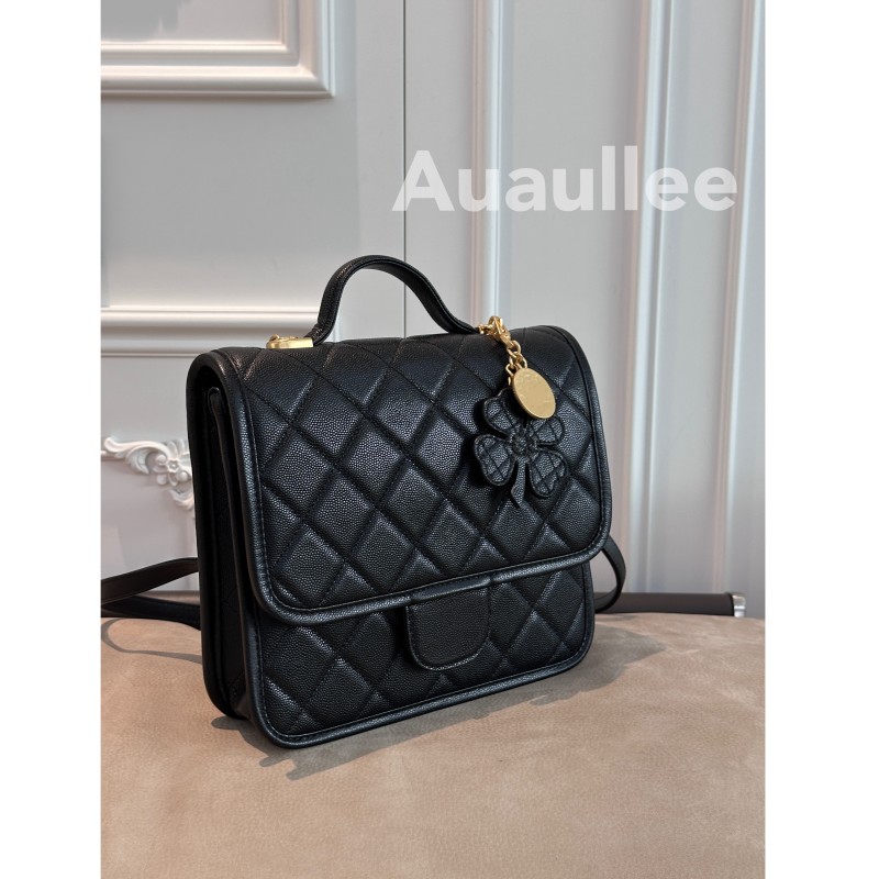 Auaullee Good Luck and Wealth Buffs Are Stacked! Four-Leaf Clover Gold Coin Ball Pattern Cowhide Leather College Style Backpack Auaullee Good Luck and Wealth Buffs Are Stacked! Four-Leaf Clover Gold Coin Ball Pattern Cowhide Leather College Style Backpack