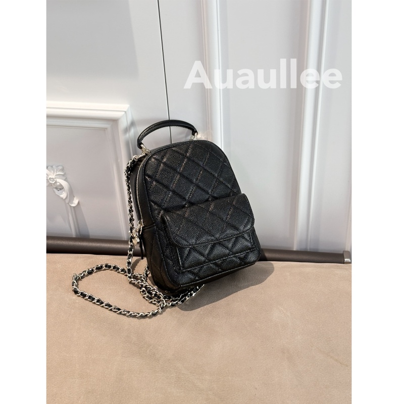 Auaullee Can'T Resist the Cuteness! 24C New Quilted Lychee Leather Mini Backpack for Women