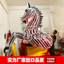 Inflatable glowing zebra jumping horse light gas mold Bar nightclub promotional products Human back atmosphere party props