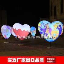 Inflatable love air mold shopping mall creative inflatable peach heart decorative lights Valentines Day lights 520 confession activities