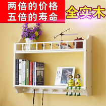 Wall shelf non-perforated bedroom hanging wall bookshelf living room wall solid wood creative partition Nordic decoration