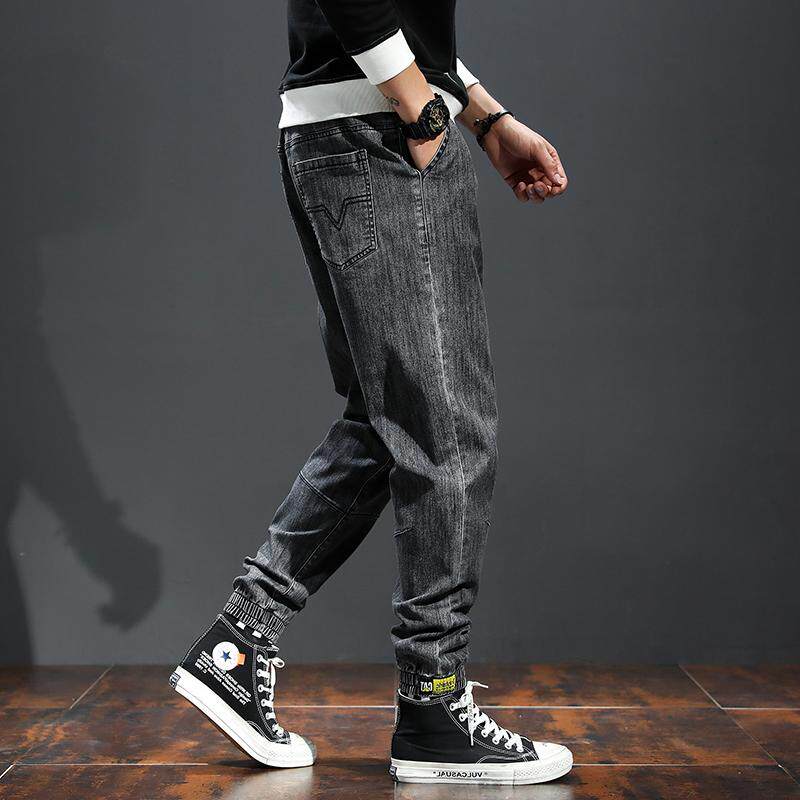 Boomer Tooling Jeans Male Loose Straight Drum Jean Hallen Beam Leg Fall Trend Tightness Waist Pumping Rope Bunch Stomp Pants