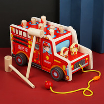 Wooden infants and young children early education whack-a-mole toys for boys and girls sprout baby bear whack-a-mole tractor building blocks