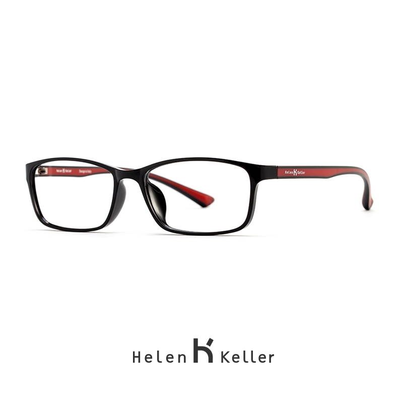 Helen Keller tr90 glasses frame women's square myopia black light myopia glasses men's full frame with degree frame
