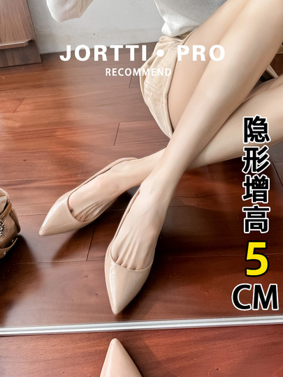 Женские туфли из натуральной кожи 2025 года, новинка, во французском стиле, цвет нюд, со скрытым каблуком, заостренным носком, на плоской подошве, с неглубоким вырезом, универсальные, для повседневной носки