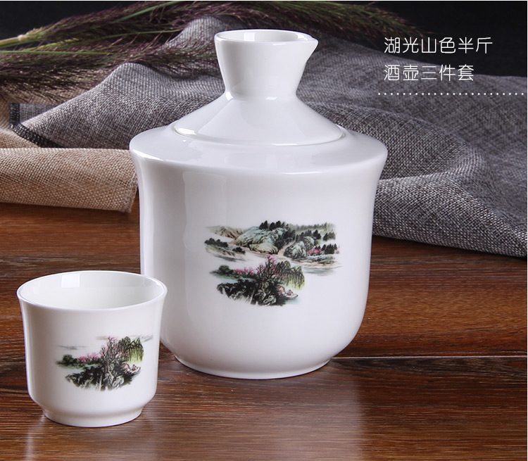 Ấm rượu nồi nóng uống rượu nóng rượu ấm nồi đặt rượu vang trắng Đường Sơn xương nồi rượu vang nửa nồi catty ba bộ - Rượu vang ly uong ruou