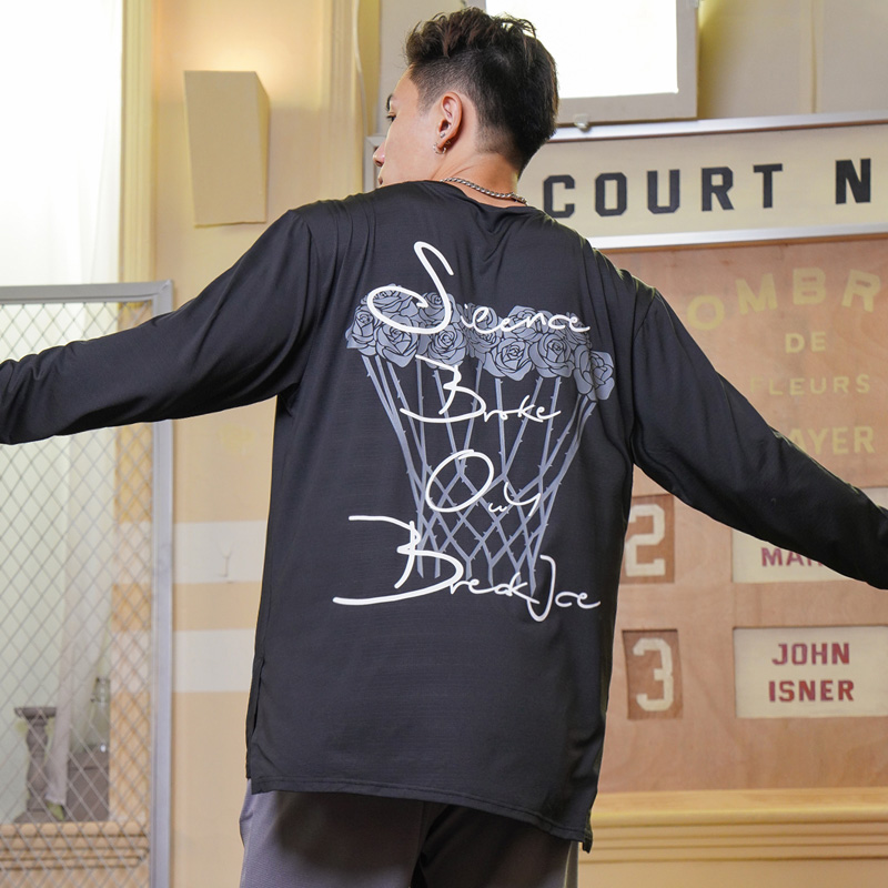 Rose Rosary Basket Suit American Basketball Long Sleeve Speed Dry Man T-Shirt Fall Sports Jersey Sports Raw Training Suit-Taobao