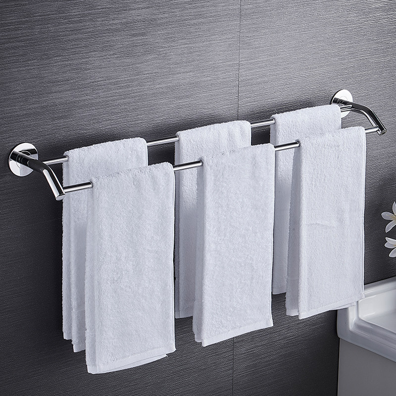 Hanging Towel Rack 304 Stainless Steel Bathroom Single Double Pole Lengthened Dressing Room Dry Bath Towels Shelf Wall-mounted