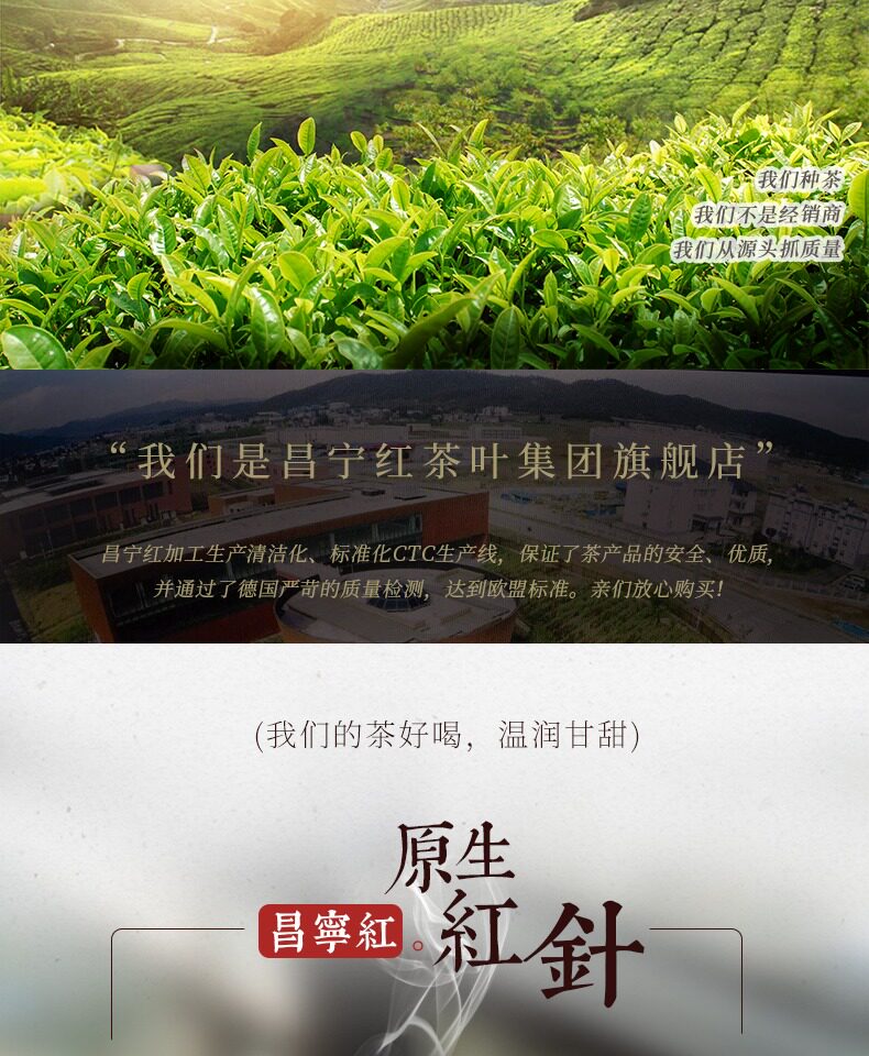 立顿红茶供应商 昌宁红 特级云南红茶 原生红针 250g 图4
