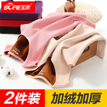 Warm vest womens velvet thickened underwear Tight body top wear base shirt cold cotton vest autumn and winter