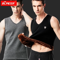 Baopai ấm vest nam cộng với nhung dày đồ lót nữ hàng đầu áo sơ mi bó sát cộng với vest cashmere mùa thu đông - Áo ấm quần áo thu đông nữ trung niên
