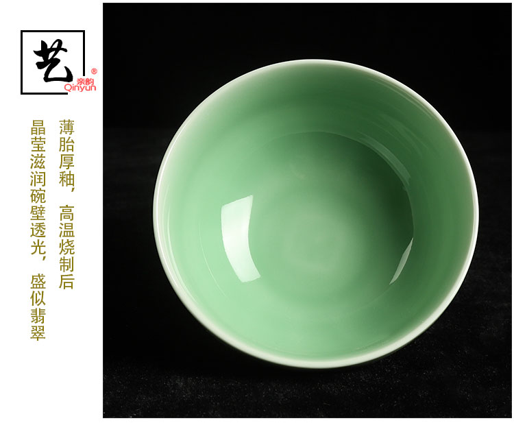 Bộ đồ ăn Pro-Celadon Bát gốm sứ gia đình Trung Quốc Bát sứ lò vi sóng Bát bát 10 bát để ăn quà tặng - Đồ ăn tối bộ chén đĩa đẹp