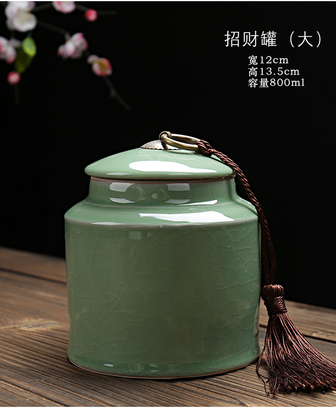Qin Yun bình trà gốm kín bình lưu trữ nhỏ lớn lon trà xách tay hộ gia đình bộ trà có thể đóng gói hộp - Trà sứ bình trà giữ nhiệt