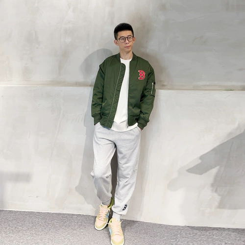 MLB, бейсбольная форма, куртка, демисезонный пуховик подходит для мужчин и женщин, с вышивкой