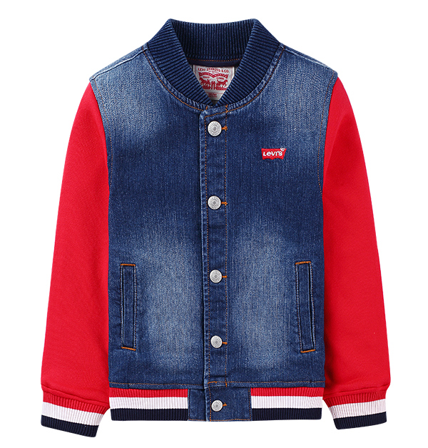 Levi của Official trẻ em của Levi 2020 mùa thu 2020 mới Boys Big Kids Pure Color nhẹ Denim Jacket Jacket