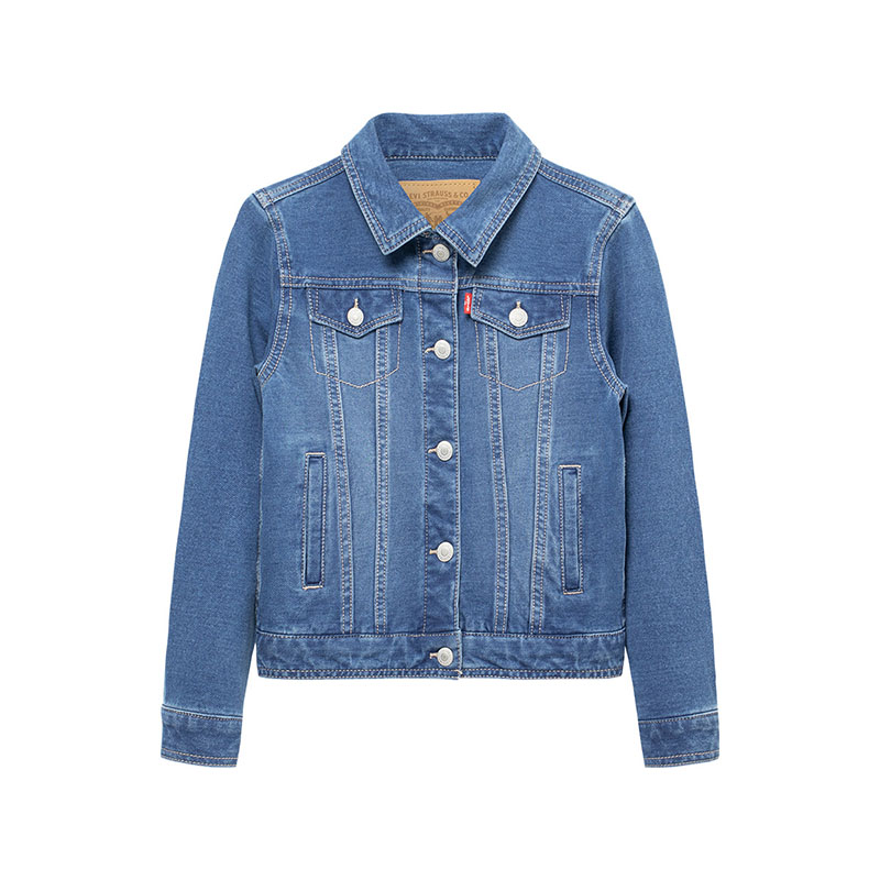 Mang Levi của trẻ em của Levi Official Essential2019 Xuân Thu cô gái thời trang mới Denim Jacket Jacket